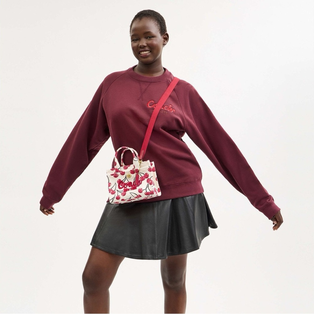 Coach Cargo Cherry Print Canvas Tote Bag 20 - Picture 10 of 13